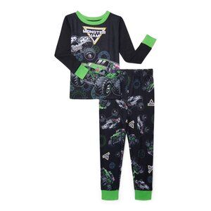 Monster Jam Boys Long Sleeve Tee and Pants Pajama Set, 2-Piece, Size 4 - New